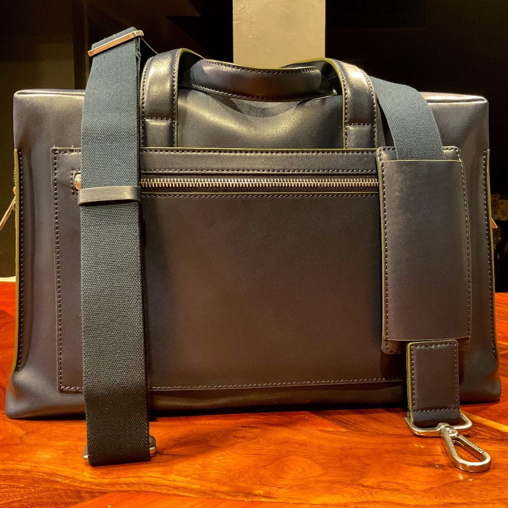 Away RARE Blue Leather Original Everywhere Bag, like new
